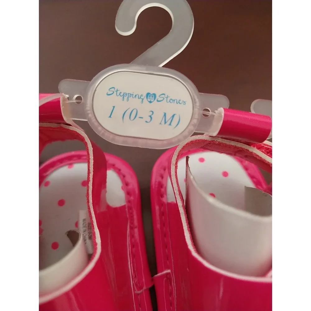 Stepping Stones Baby Girl 2 Strap Pink Sandal Size 1 (0-3 Months)